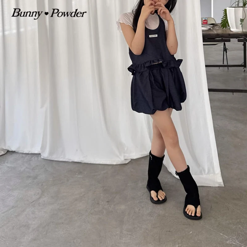 Bunny Powder - Korean Children Fashion - #kidzfashiontrend - Denim Balloon Skirt Pants - 11