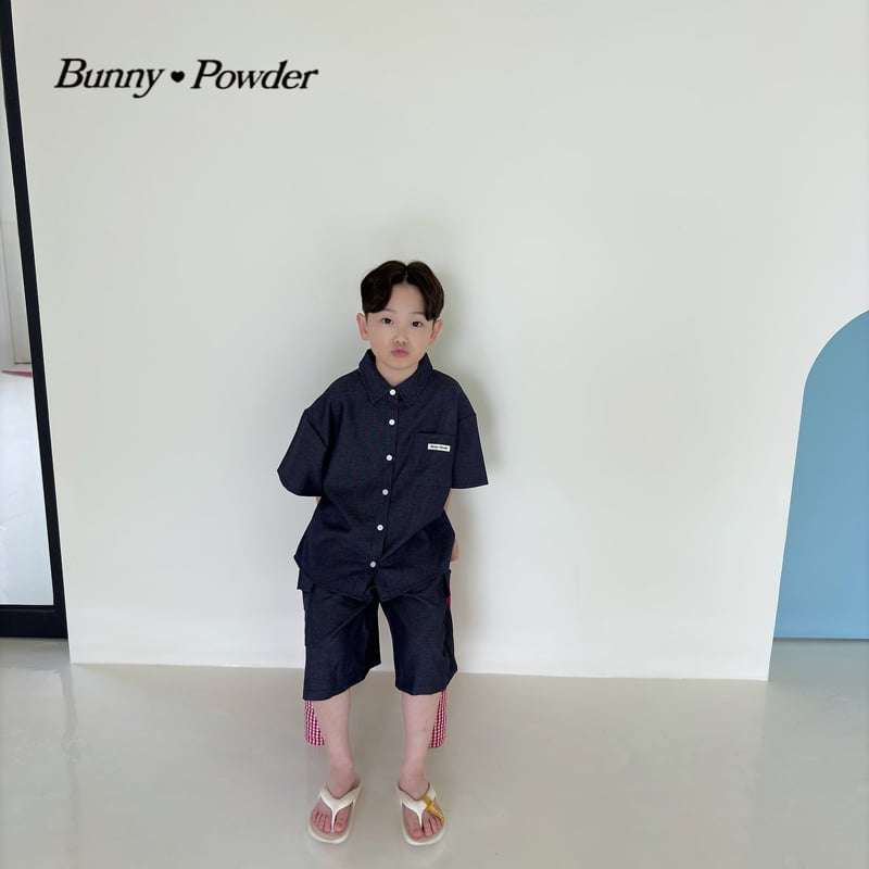 Bunny Powder - Korean Children Fashion - #littlefashionista - Denim Short Sleeve Shirt - 8