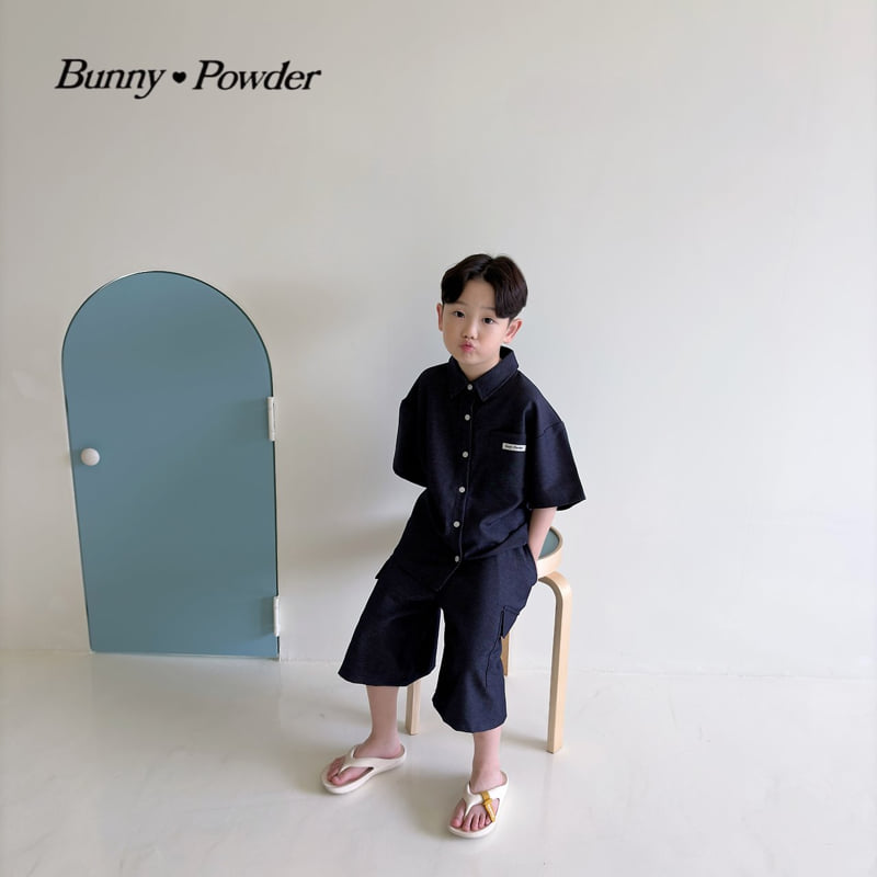Bunny Powder - Korean Children Fashion - #magicofchildhood - Denim Short Sleeve Shirt - 9