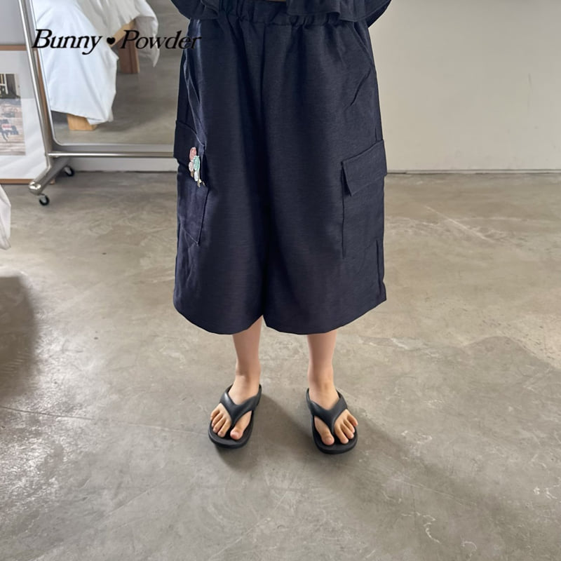 Bunny Powder - Korean Children Fashion - #minifashionista - Denim Cargo Bermuda Pants - 7