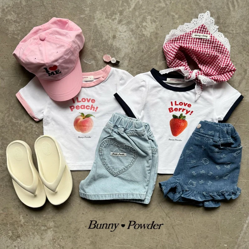 Bunny Powder - Korean Children Fashion - #minifashionista - Heart Denim Shorts - 6