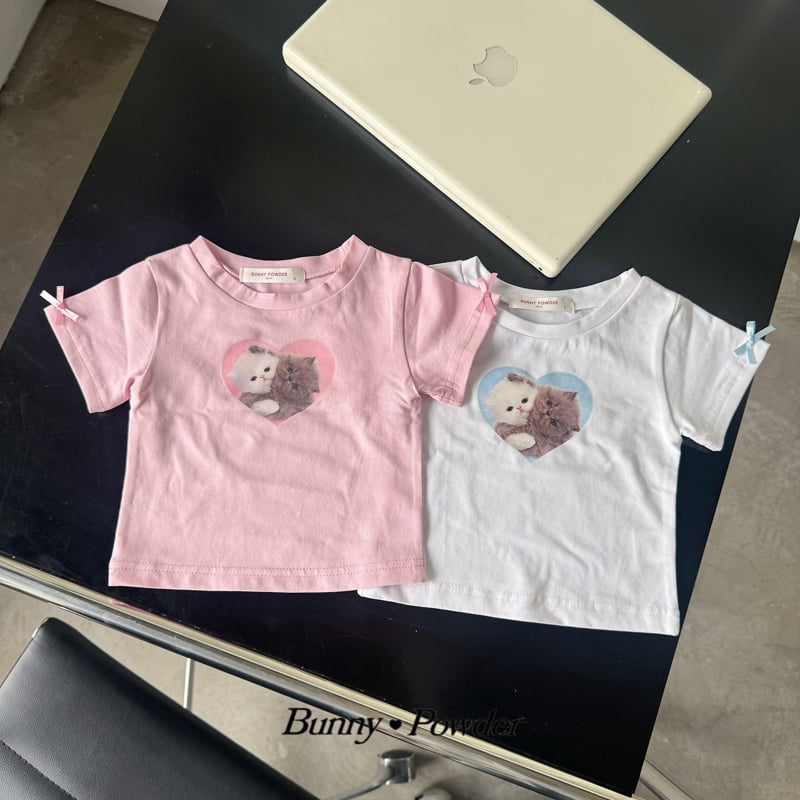 Bunny Powder - Korean Children Fashion - #prettylittlegirls - Heart Cat Tee - 2