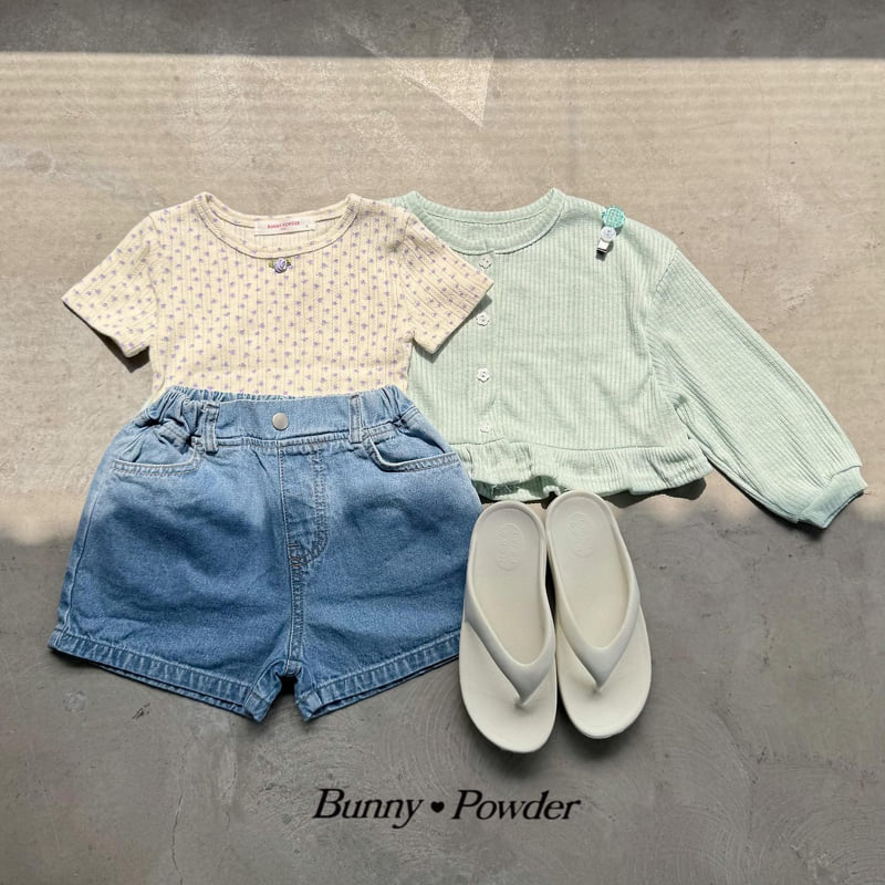 Bunny Powder - Korean Children Fashion - #stylishchildhood - Ribbon Pocket Denim Pants - 6