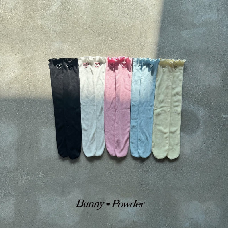 Bunny Powder - Korean Children Fashion - #toddlerclothing - Heart Knee Socks - 6