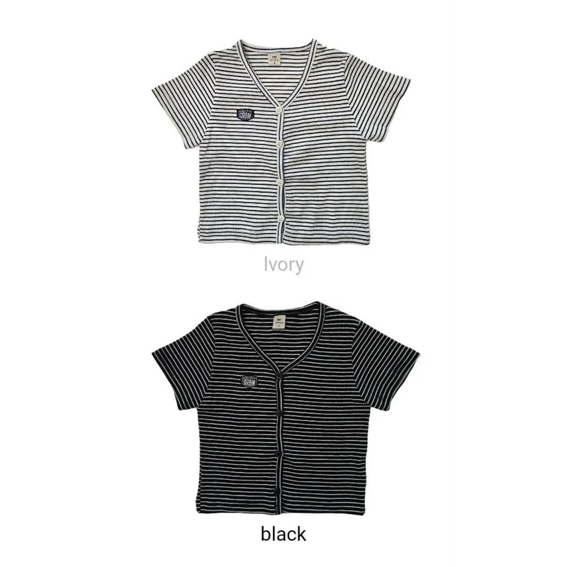 Bymimi - Korean Children Fashion - #Kfashion4kids - Ribbed Short Sleeve Cardigan