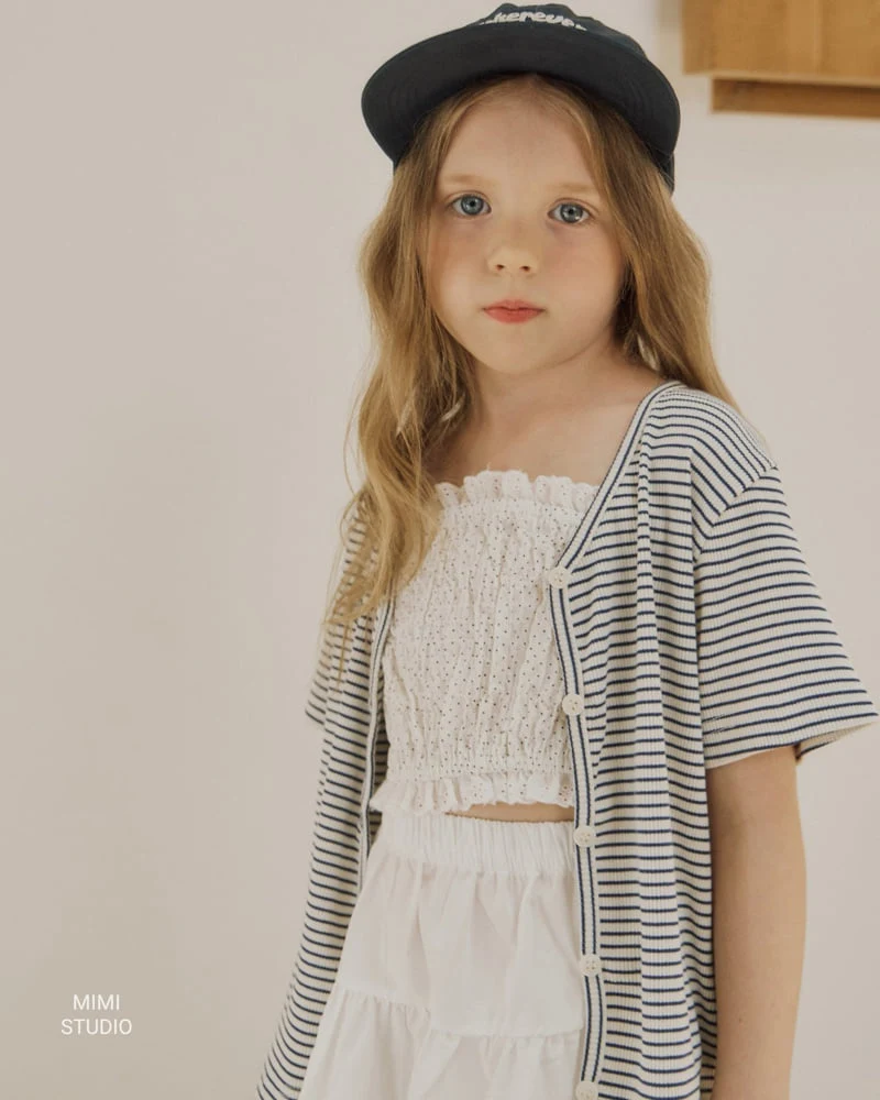 Bymimi - Korean Children Fashion - #childofig - Ribbed Short Sleeve Cardigan - 9