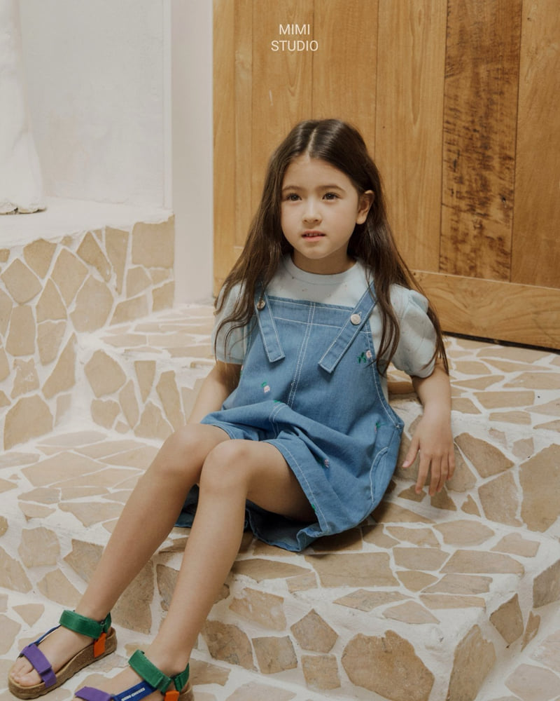 Bymimi - Korean Children Fashion - #childofig - Embroidery Suspender Pants - 8