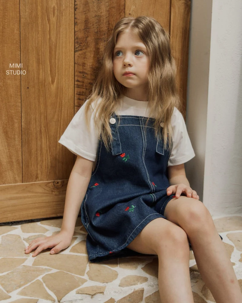 Bymimi - Korean Children Fashion - #designkidswear - Embroidery Suspender Pants - 10