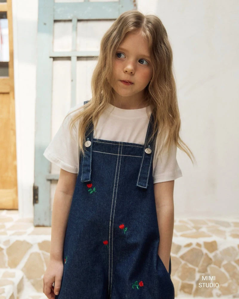 Bymimi - Korean Children Fashion - #discoveringself - Embroidery Suspender Pants - 11