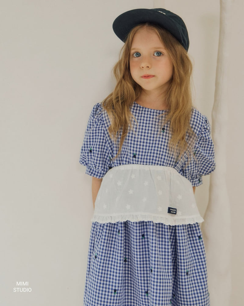 Bymimi - Korean Children Fashion - #fashionkids - Check Embroidery One-piece - 9