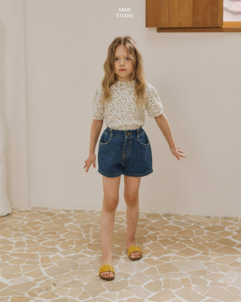 Bymimi - Korean Children Fashion - #kidsshorts - Small Flower Tee - 3