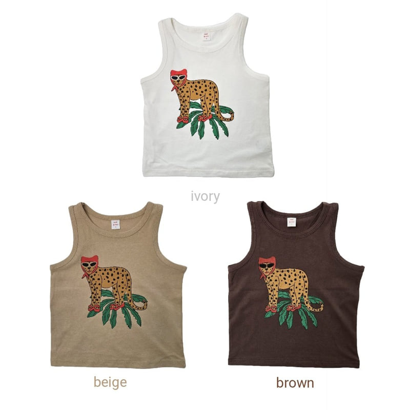 Bymimi - Korean Children Fashion - #kidzfashiontrend - Cheetah Sleeveless
