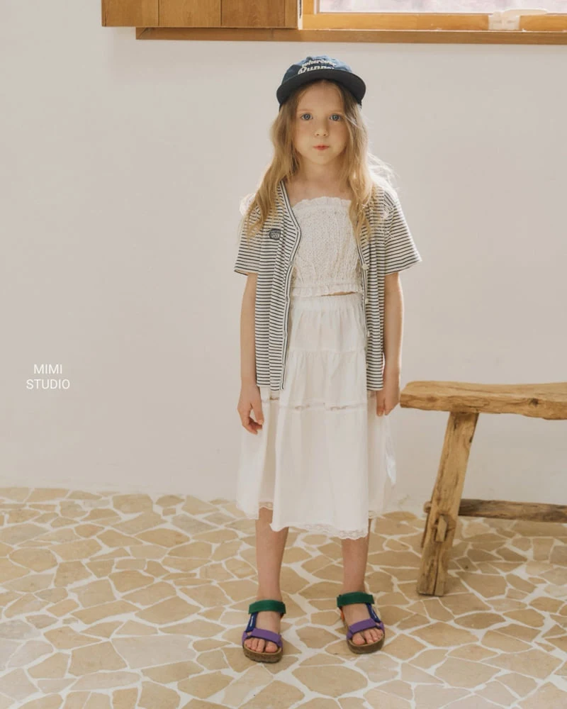 Bymimi - Korean Children Fashion - #magicofchildhood - Ribbed Short Sleeve Cardigan - 3