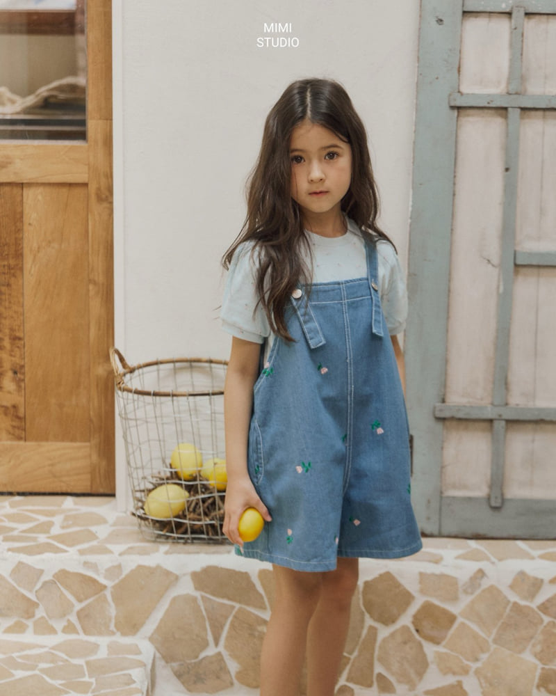 Bymimi - Korean Children Fashion - #todddlerfashion - Embroidery Suspender Pants - 5