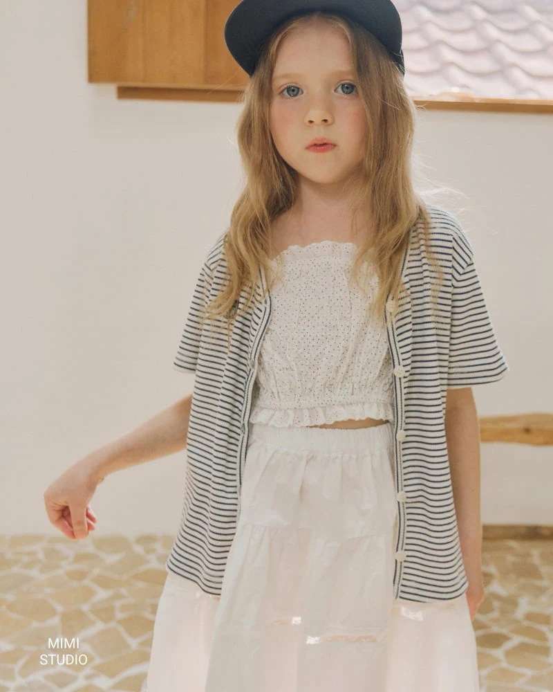 Bymimi - Korean Children Fashion - #toddlerclothing - Ribbed Short Sleeve Cardigan - 7