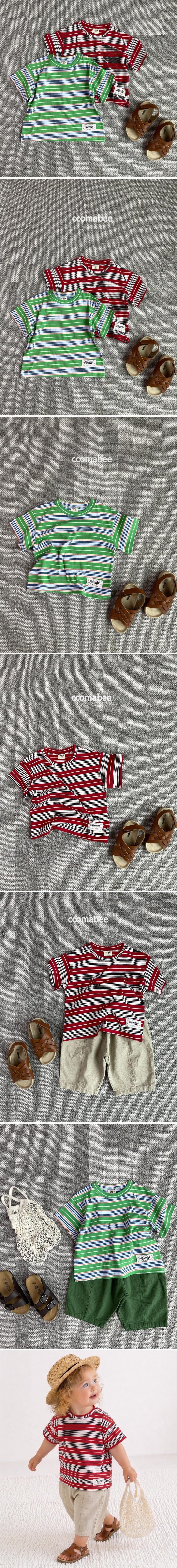 Ccomabee - Korean Children Fashion - #stylishchildhood - Chico Striped Tee