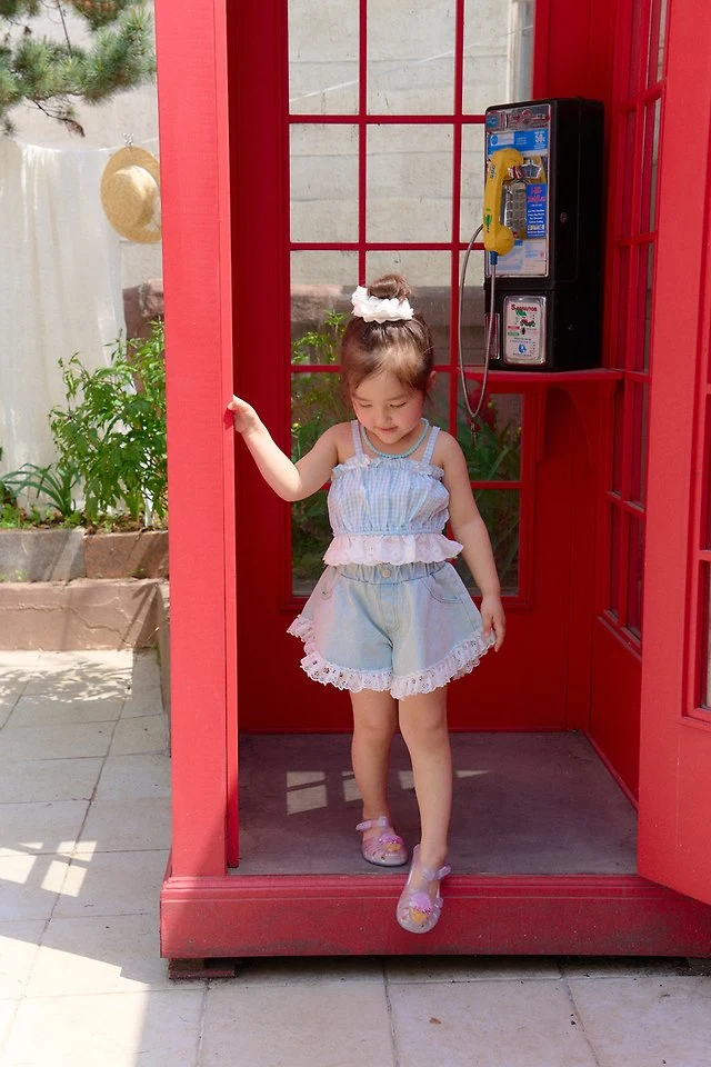 Chouchou Shasha - Korean Children Fashion - #childofig - Lace Denim Pants - 7