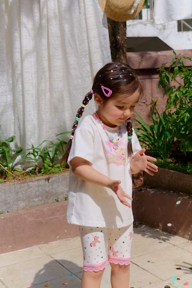 Chouchou Shasha - Korean Children Fashion - #childrensboutique - Unicorn Half-Length Leggings - 12