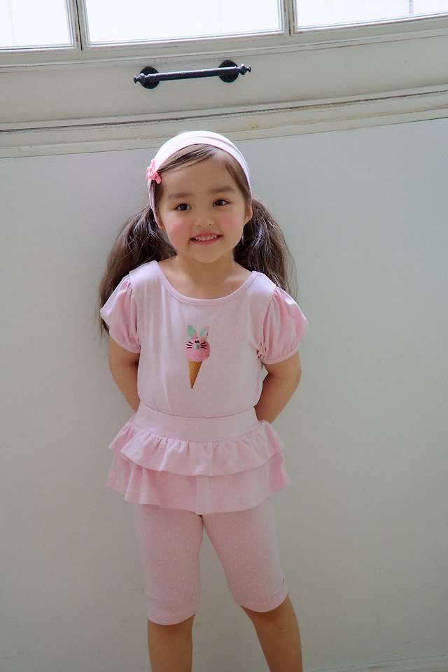 Chouchou Shasha - Korean Children Fashion - #fashionkids - Dot Cancan Capri Leggings (Hairband SET) - 3
