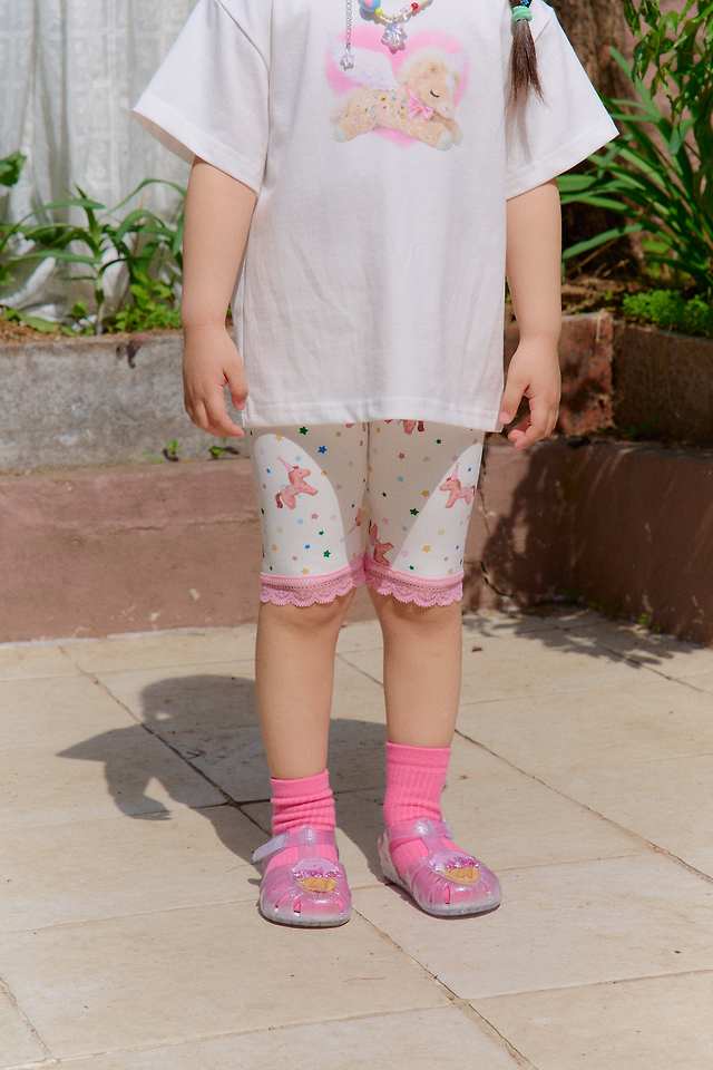 Chouchou Shasha - Korean Children Fashion - #fashionkids - Unicorn Half-Length Leggings