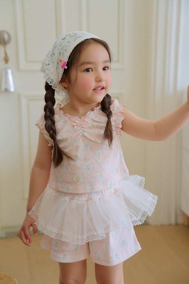 Chouchou Shasha - Korean Children Fashion - #kidsshorts - Ice Cream Shirring Top - 10