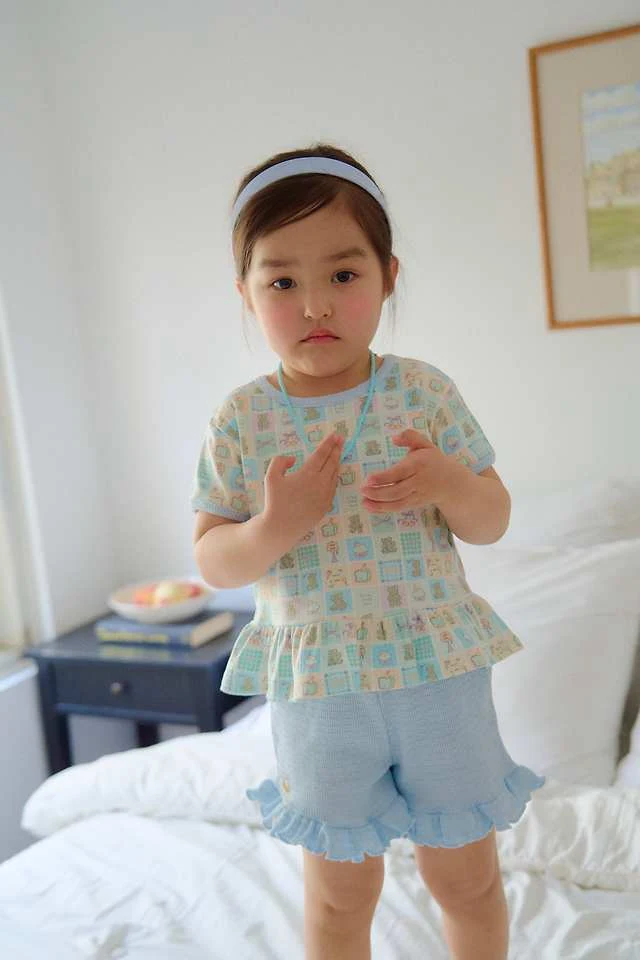 Chouchou Shasha - Korean Children Fashion - #kidsshorts - Kitchen Pattern Cross Tee - 5