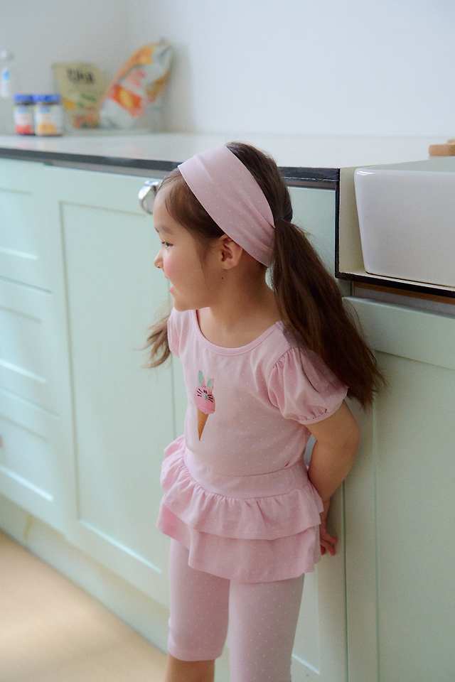 Chouchou Shasha - Korean Children Fashion - #fashionkids - Dot Cancan Capri Leggings (Hairband SET) - 4