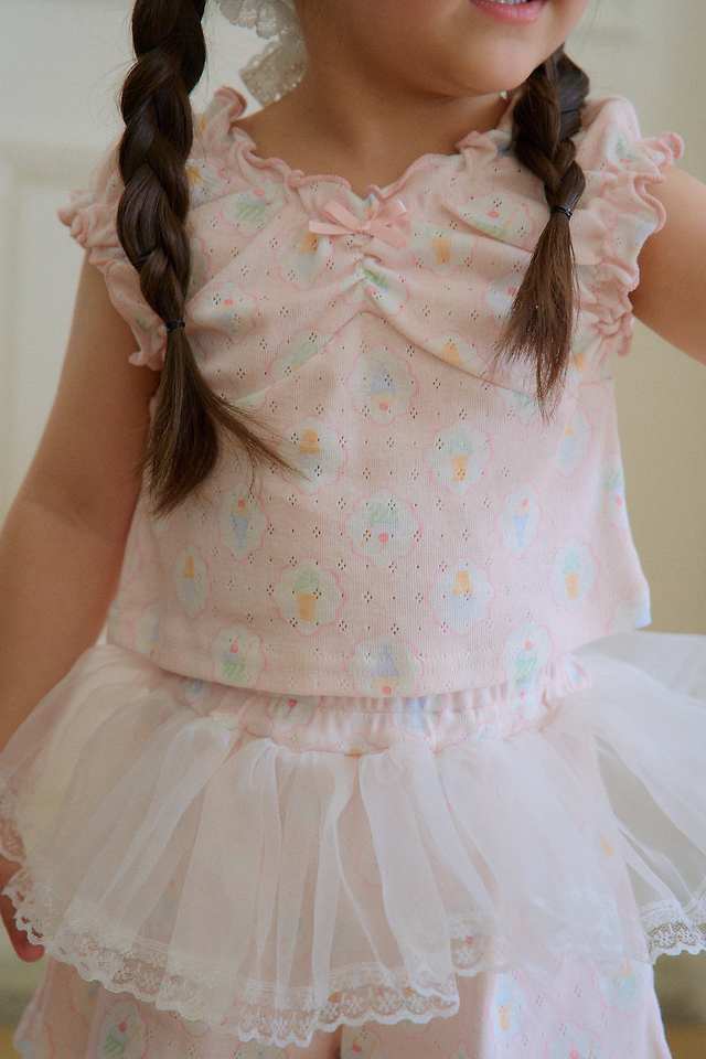 Chouchou Shasha - Korean Children Fashion - #kidsstore - Ice Cream Shirring Top - 11