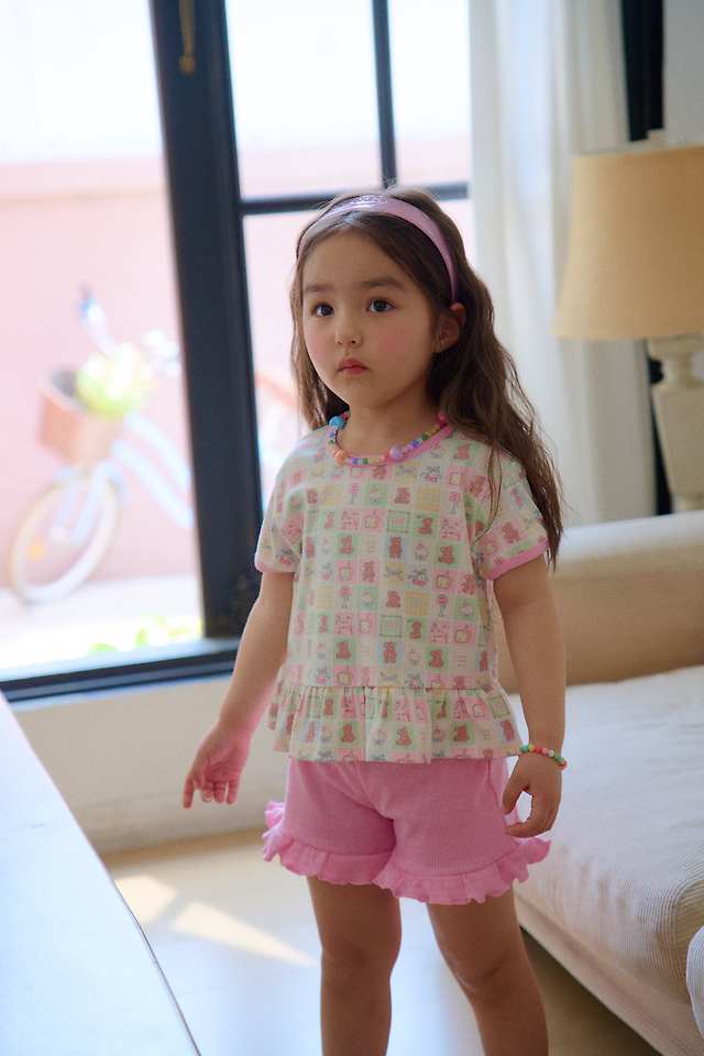 Chouchou Shasha - Korean Children Fashion - #kidsstore - Cherry Frill Pants - 7