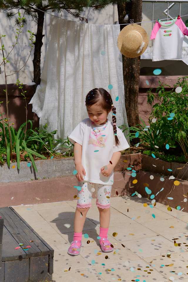 Chouchou Shasha - Korean Children Fashion - #kidsstore - Unicorn Half-Length Leggings - 4