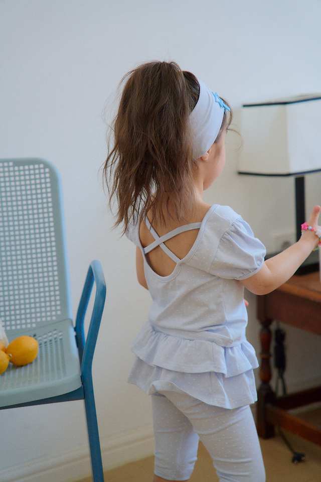 Chouchou Shasha - Korean Children Fashion - #littlefashionista - Dot Cancan Capri Leggings (Hairband SET) - 8