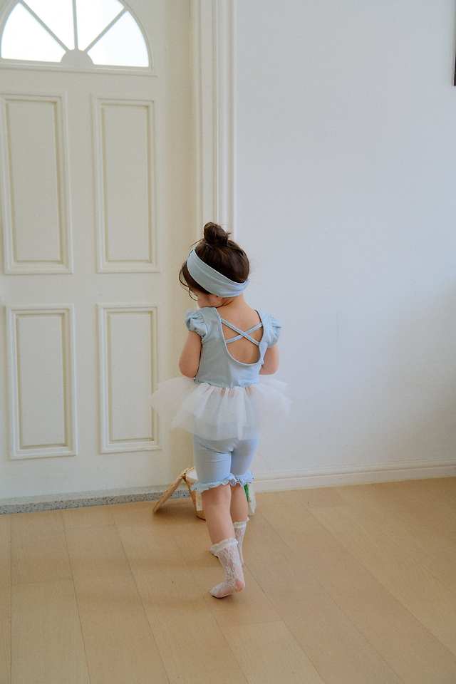 Chouchou Shasha - Korean Children Fashion - #Kfashion4kids - Mimi Half-Length Leggings (Ribbon Headband SET) - 4