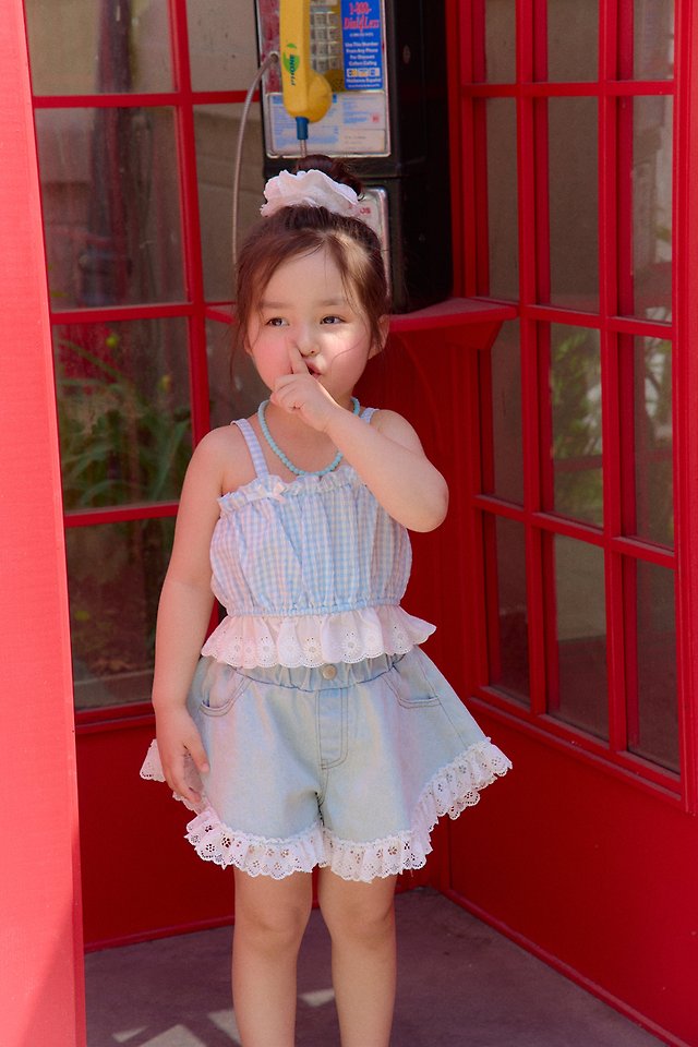 Chouchou Shasha - Korean Children Fashion - #magicofchildhood - Lace Denim Pants - 4