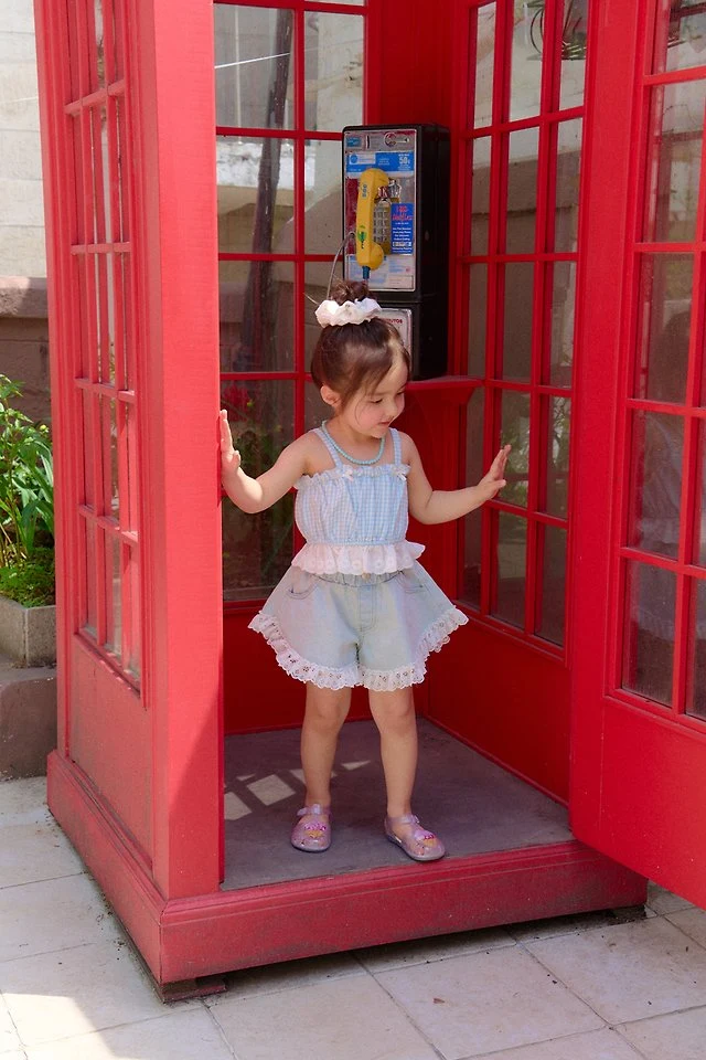 Chouchou Shasha - Korean Children Fashion - #prettylittlegirls - Lace Denim Pants - 5