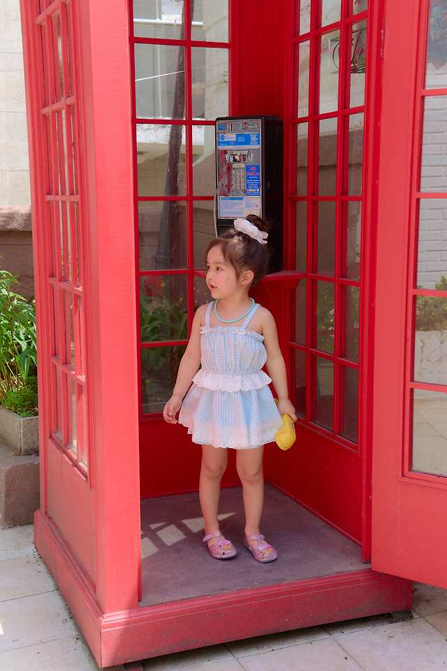 Chouchou Shasha - Korean Children Fashion - #toddlerclothing - Lace Checked Skirt Pants - 6