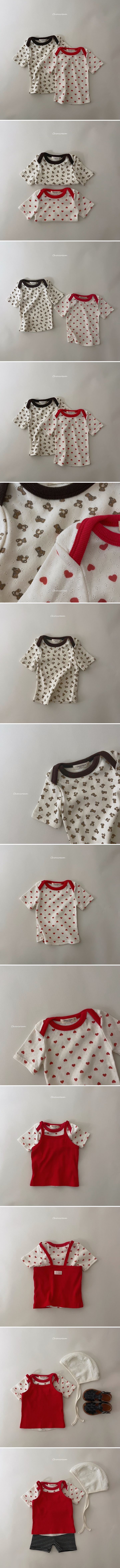 Choucream - Korean Baby Fashion - #babyclothing - Heart Bear Tee - 2