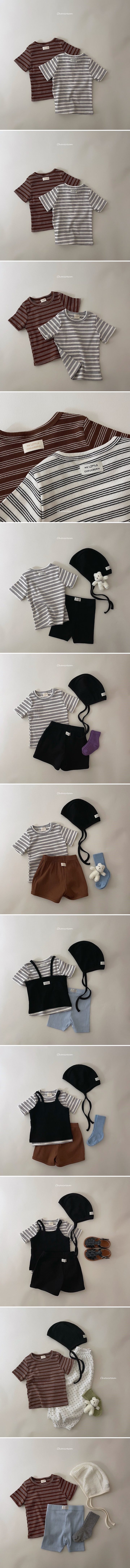 Choucream - Korean Baby Fashion - #babyfashion - Slim Stripe Tee - 2