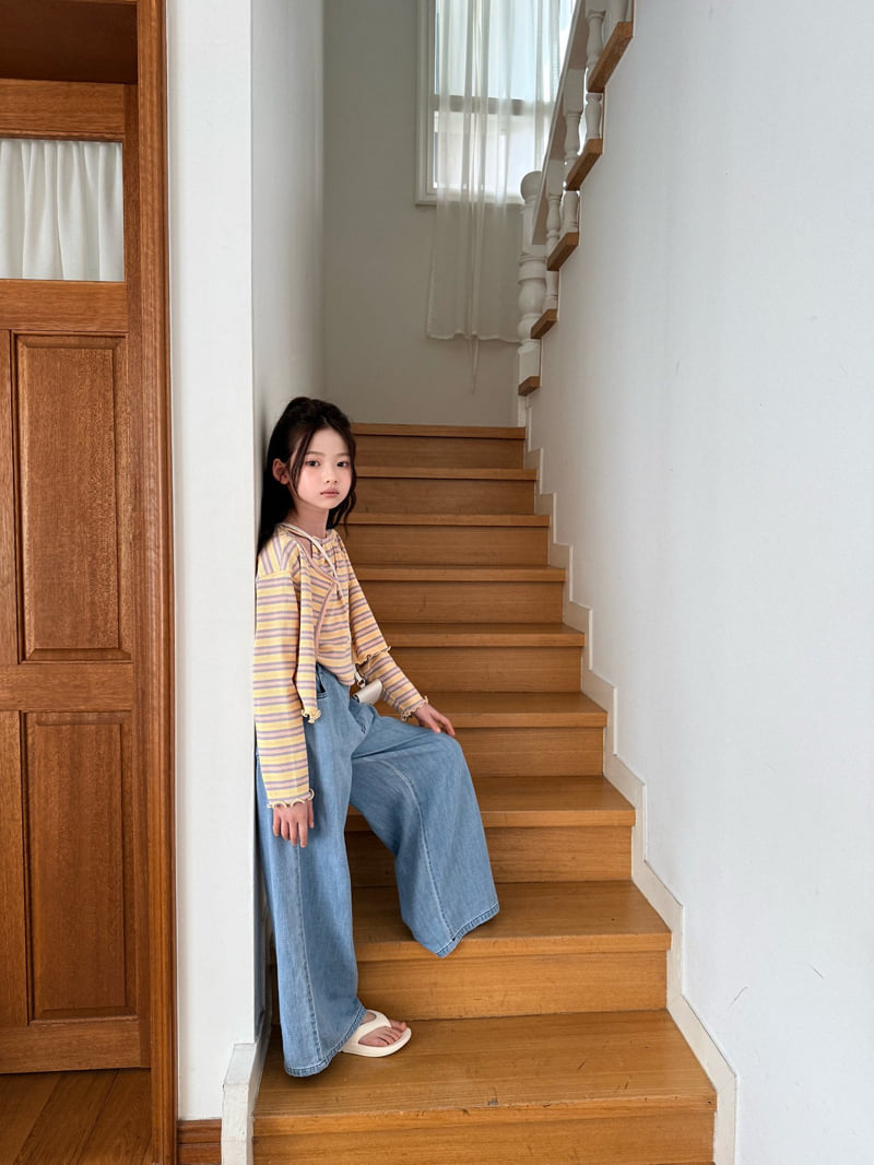 Comma - Korean Children Fashion - #kidzfashiontrend - Halter Cardigan Set (Stripe) - 4