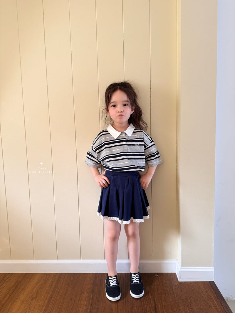 Comma - Korean Children Fashion - #Kfashion4kids - Stripe Collar Tee - 11