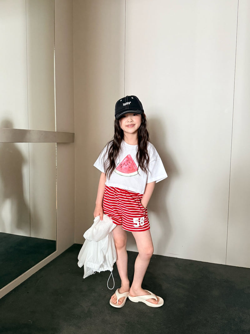 Comma - Korean Children Fashion - #childofig - 58 Shorts Stripe (Red) - 7
