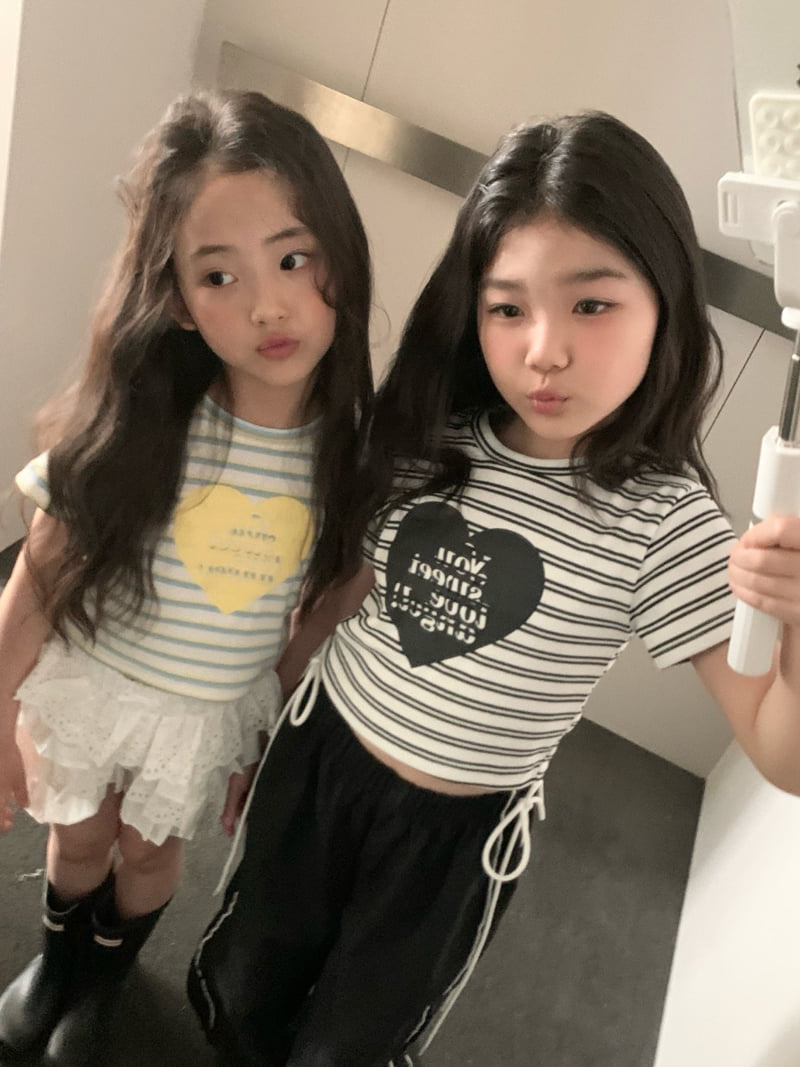 Comma - Korean Children Fashion - #childrensboutique - Stripe Heart Tee - 11