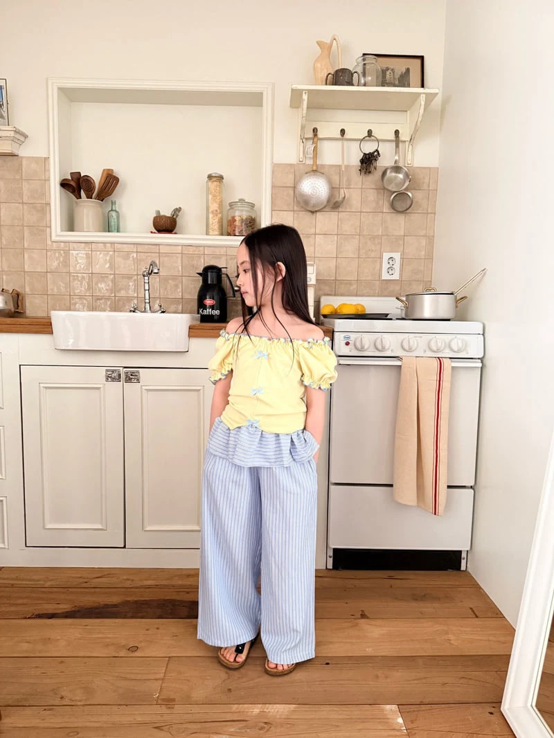 Comma - Korean Children Fashion - #designkidswear - Ribbon Shoulder Tee - 3