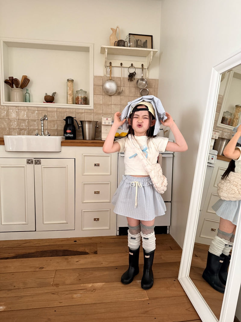 Comma - Korean Children Fashion - #designkidswear - Check Ribbon Tee - 8