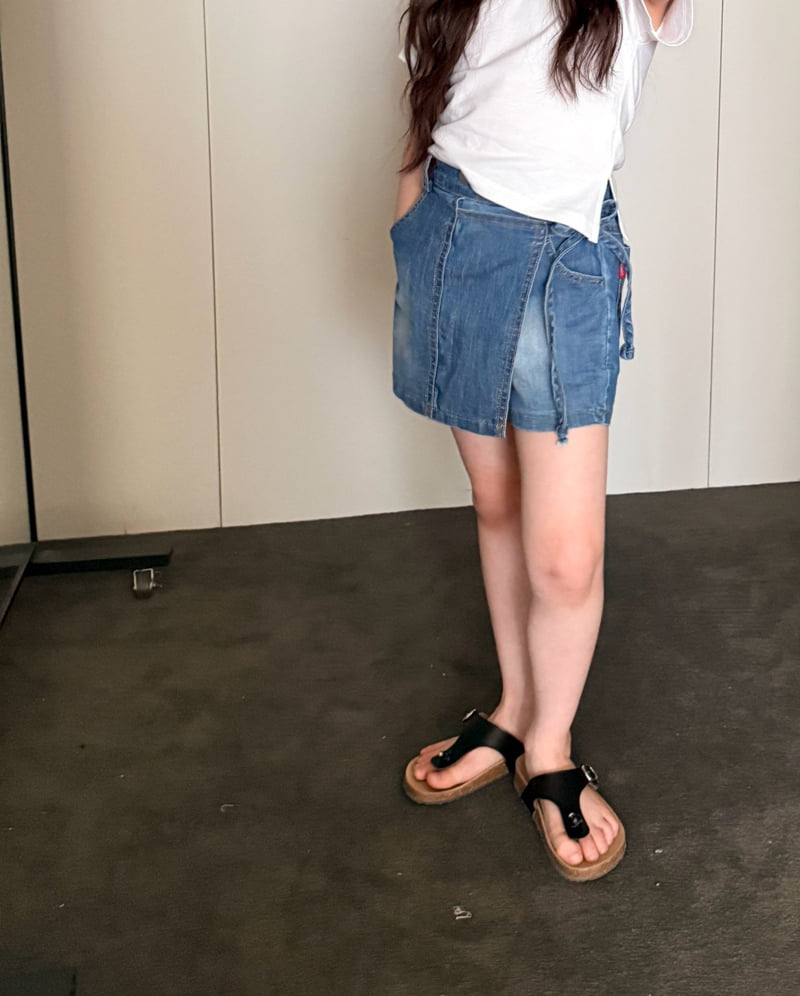 Comma - Korean Children Fashion - #designkidswear - Wrap Denim Skort