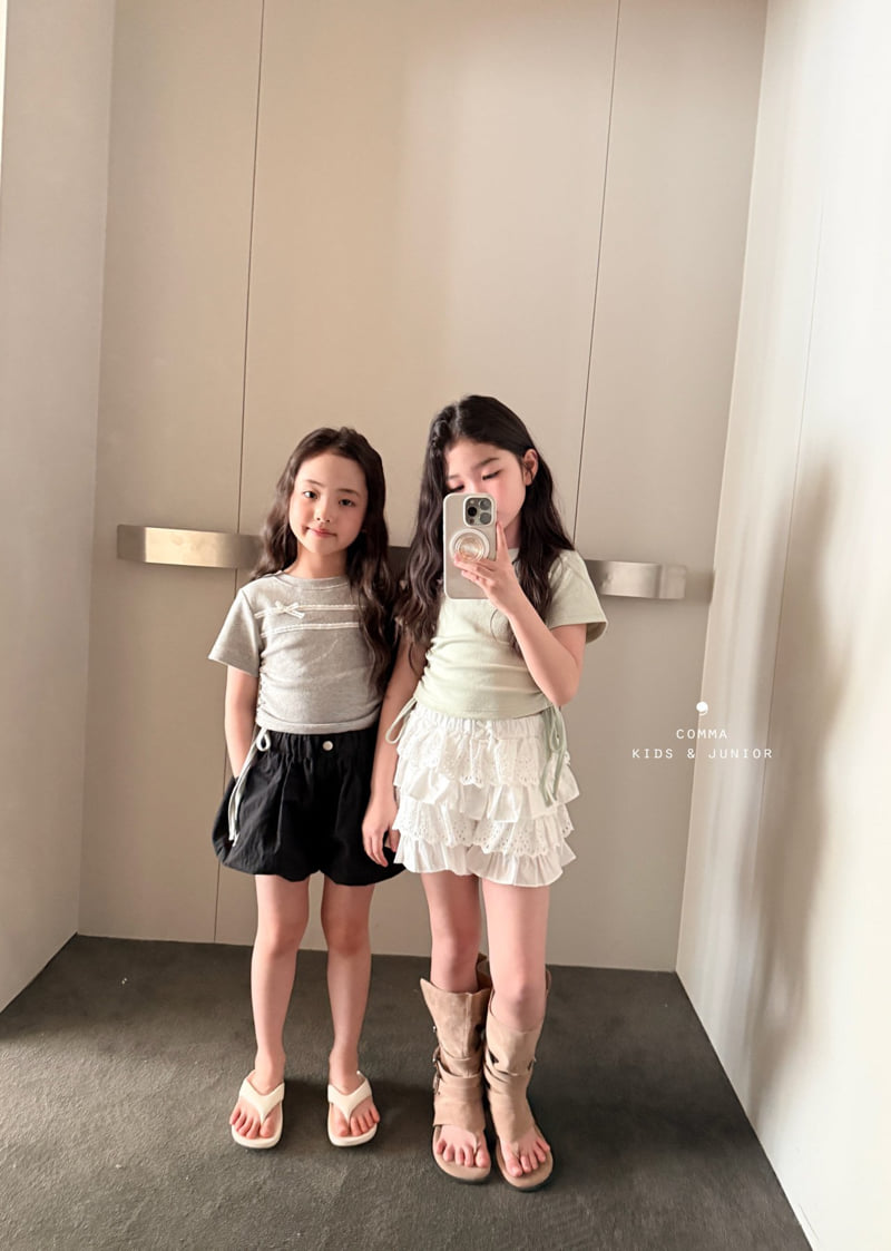 Comma - Korean Children Fashion - #discoveringself - String Lace Tee - 11
