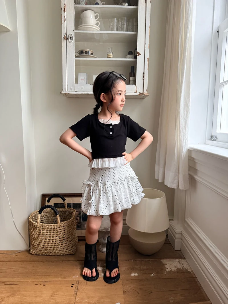 Comma - Korean Children Fashion - #discoveringself - Square Frill Top - 5