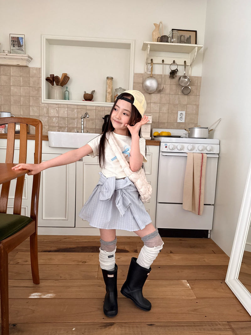 Comma - Korean Children Fashion - #discoveringself - Check Ribbon Tee - 9