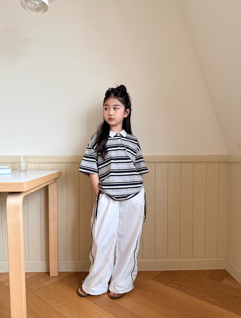 Comma - Korean Children Fashion - #discoveringself - Stripe Collar Tee - 6