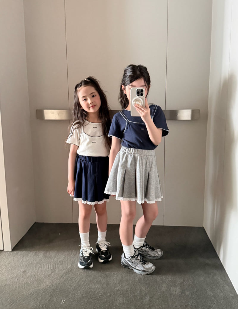 Comma - Korean Children Fashion - #discoveringself - Lace Pleated Skirt - 3