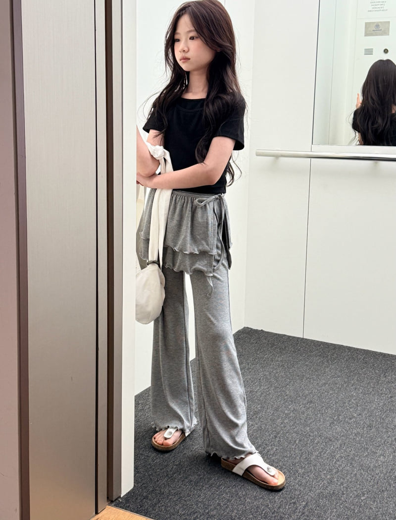 Comma - Korean Children Fashion - #discoveringself - Wrap Tiered Bootcut Pants